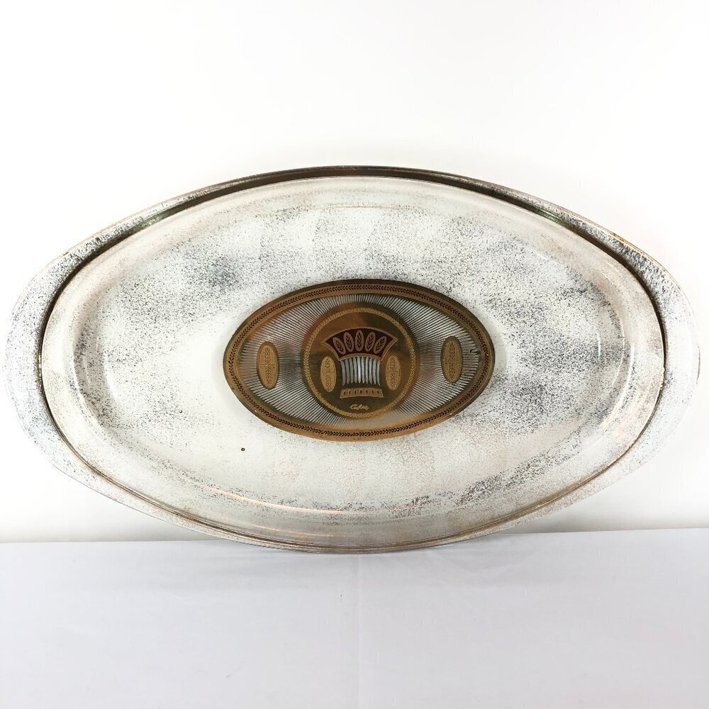 Vintage Culver, Ltd 22k Gold Festival Pattern Large Oval Platter